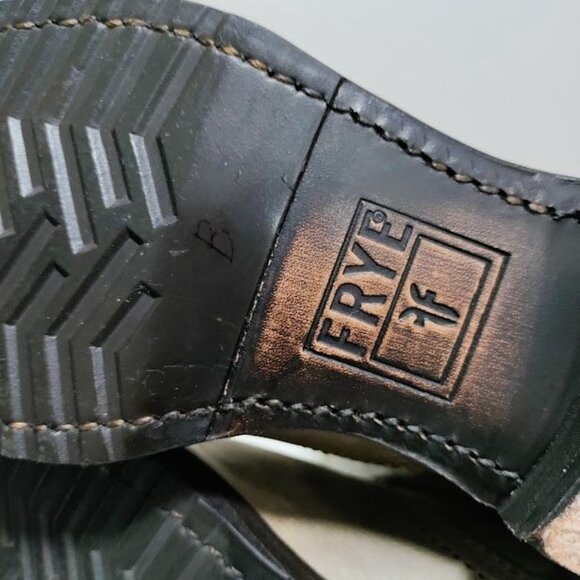 Frye Veronica Slouch Distressed Biker Rocker Prairie Boot Brown Womens Size 6.5 - Picture 13 of 14